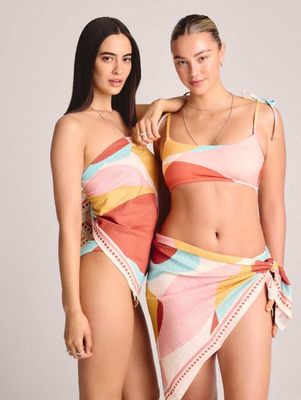 Nwt Vitamin A Target Bikini With Sarong Colorblock